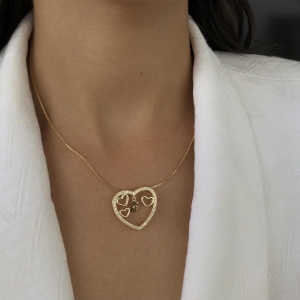 Colar Mandala Formato Coração com Filho