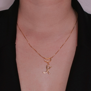 Colar Letra com Coração