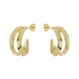 Brinco Dois Fios Torcido Réplica Ouro