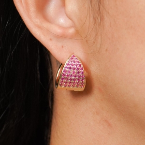 Brinco argola microzircônia 20 mm pink