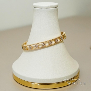 Bracelete flor vancleaf microzirconia Cristal vazado