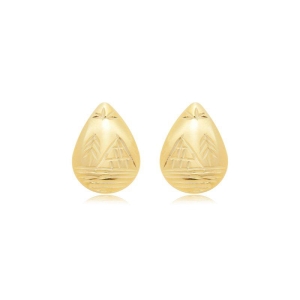 Brinco réplica 3 ouros escrava oval gota