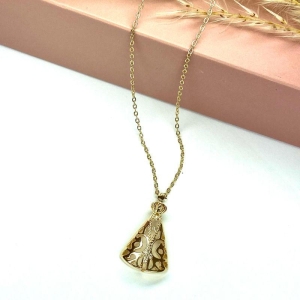Colar 50 cm  nossa senhora cruz microzirconia cristal
