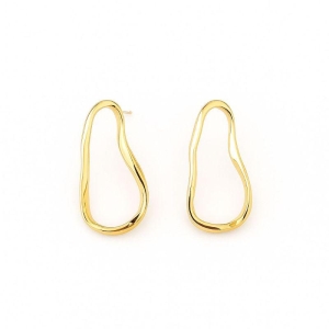 Brinco  oval Organico amassado