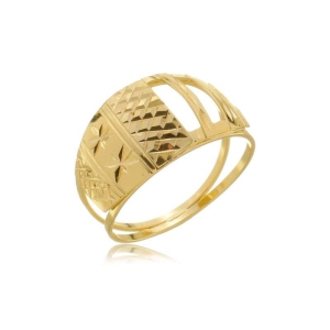 Anel Réplica 3 Ouros diamantado 3 fios com chapa