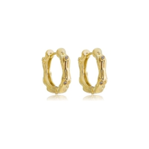 Argola martelada com mini zircônia