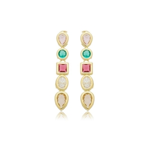 Brinco 5 zircônia colorida multiformas
