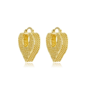 Brinco argola coração inspiração dubai