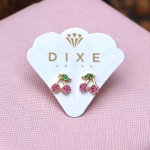 Brinco cereja microzircônia