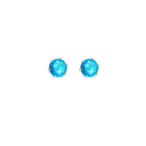 Brinco redondo ponto de luz 5 mm azul piscina