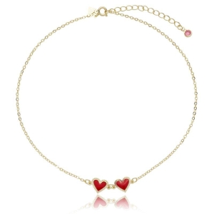 Gargantilha coração resinado Vermelho