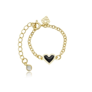 Pulseira coração resinado preto