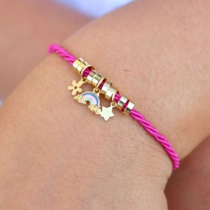 Pulseira cordão rosa pink