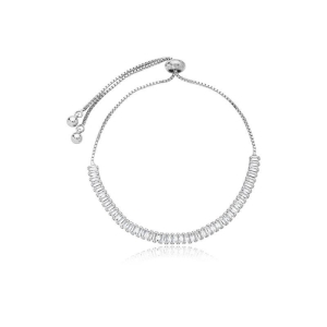 Pulseira Navete banho no ródio com ajuste