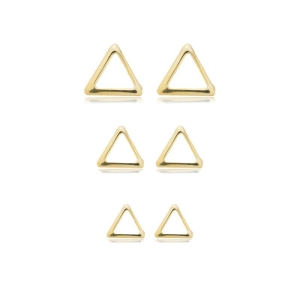 Brinco Trio vazado Triangulo ouro 18K