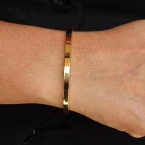 Bracelete Liso 5mm Aço dourado
