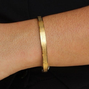 Bracelete Pai Nosso 7mm aço dourado