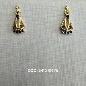 Brinco nossa senhora 20 mm zircônia azul