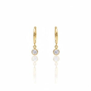 Brinco Argolinha Articulada com Zircônia Cristal