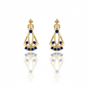 Brinco Nossa Senhora 20mm Zircônia Azul