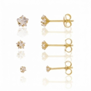 Brinco Trio Estrela de Zircônia