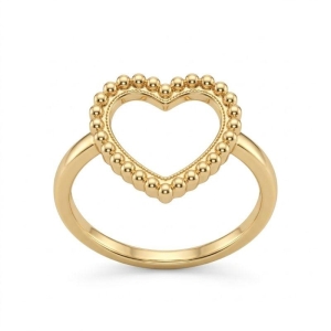 Anel Coração Vazado Detalhado nas Bordas