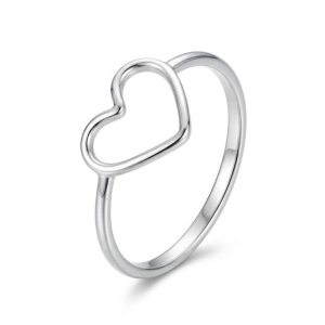 Anel Coração Vazado Liso