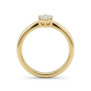 Anel Solitário Aro Simples Caixa Baixa - Pedra 4mm