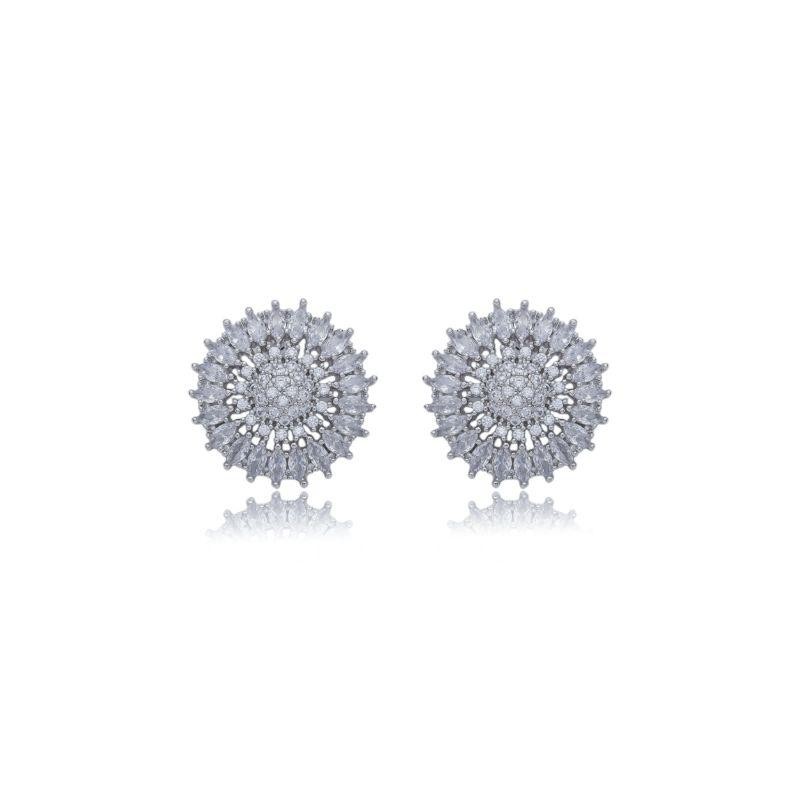 Brinco estilo Pizza Cristal 20 mm
