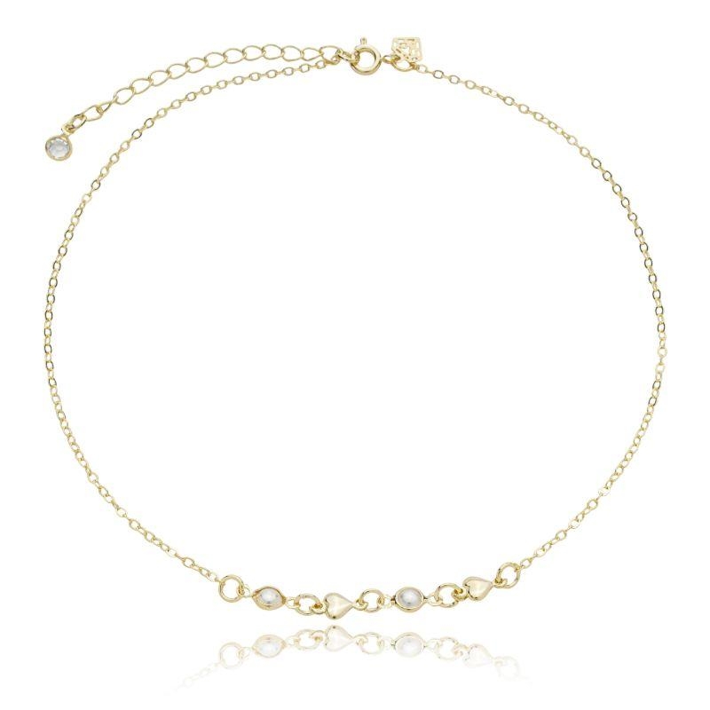 Gargantilha perola com coração