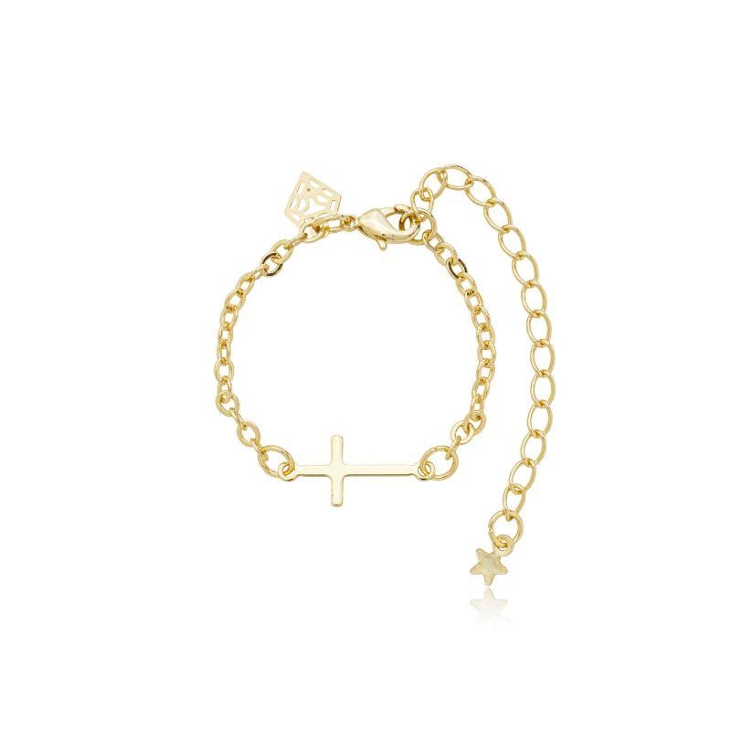 Pulseira elinho com cruz 10 cm + ext