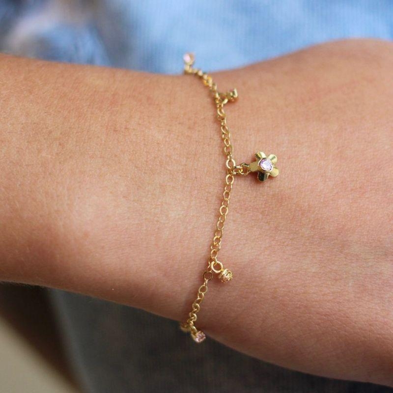 Pulseira flor  com ponto de luz