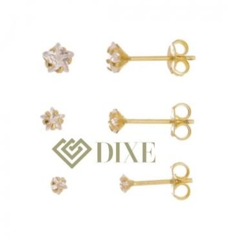 Brinco Trio Estrela de Zircônia