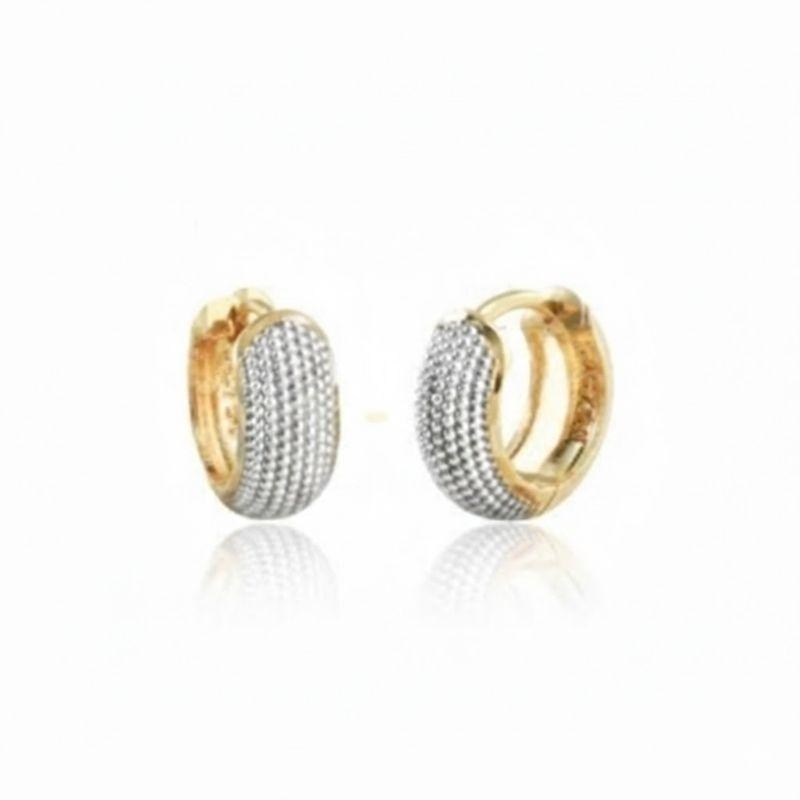 Argolinha G com Aplique de Ródio Branco 12 mm