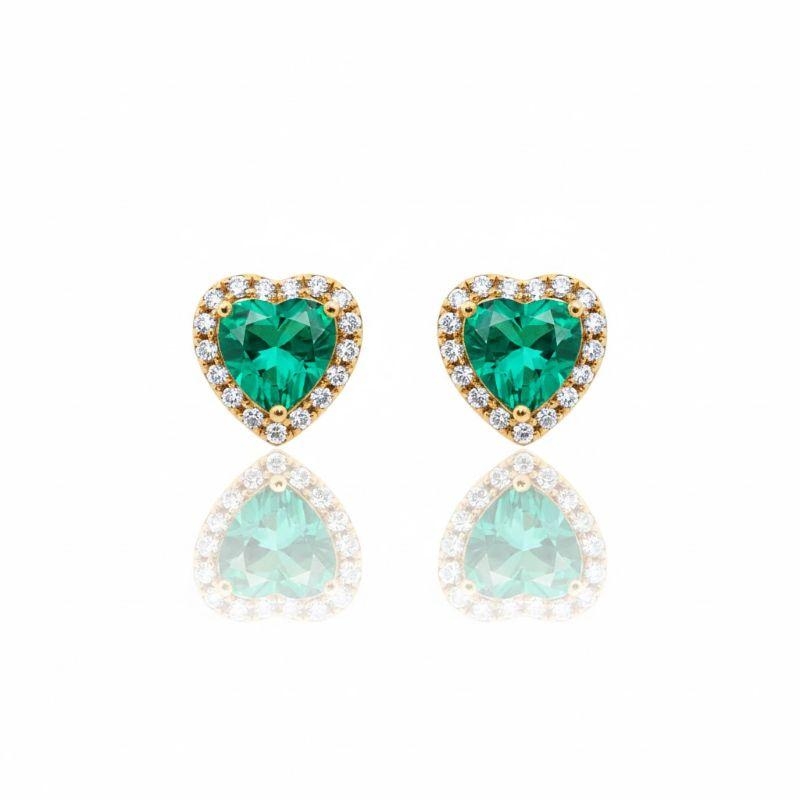 Brinco Coração Cravação em Volta