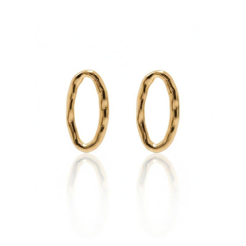 Brinco Oval Orgânico Martelado