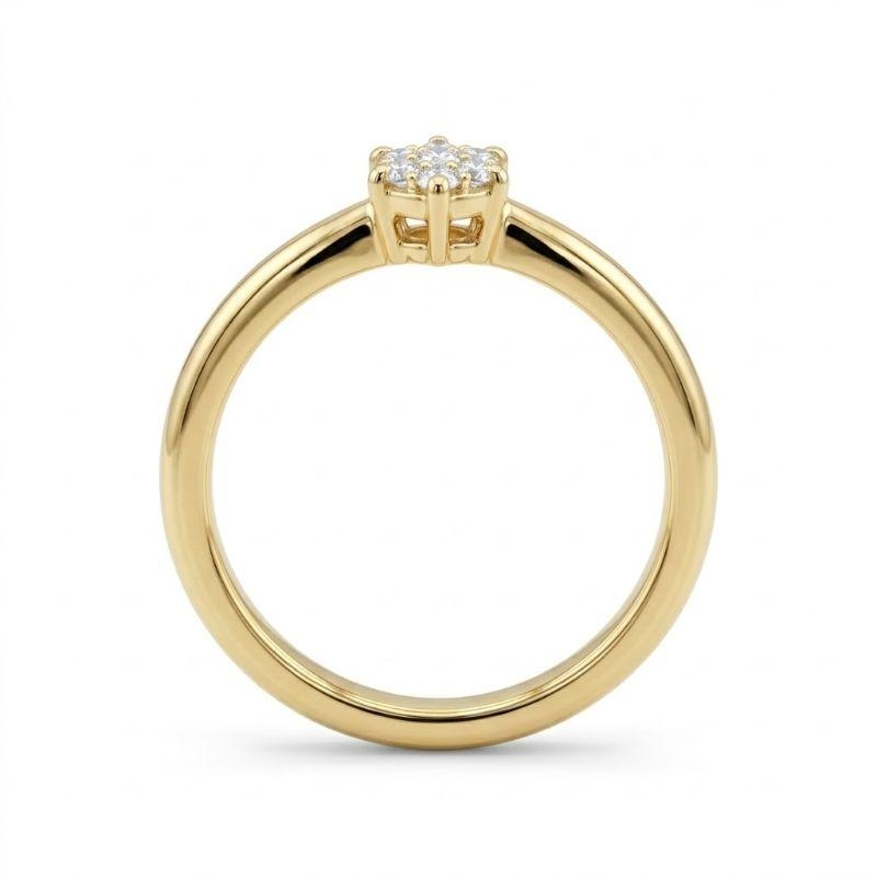 Anel Solitário Aro Simples Caixa Baixa - Pedra 4mm