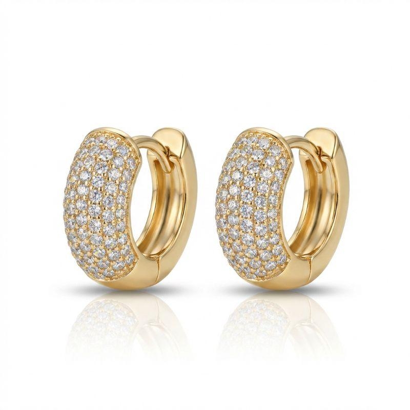 Brinco Argolinha Cravejada 5 fileiras Cristal