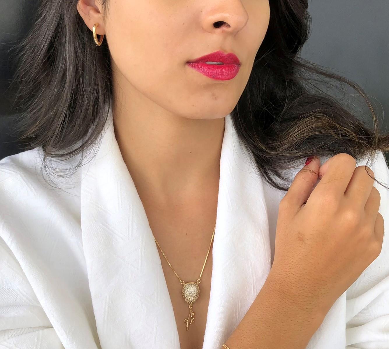 Colar Pingente Mãe coração nossa Senhora