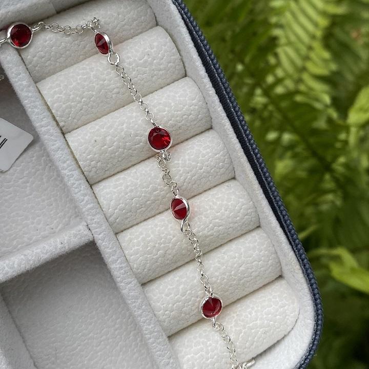 Pulseira 6 zircônia vermelha