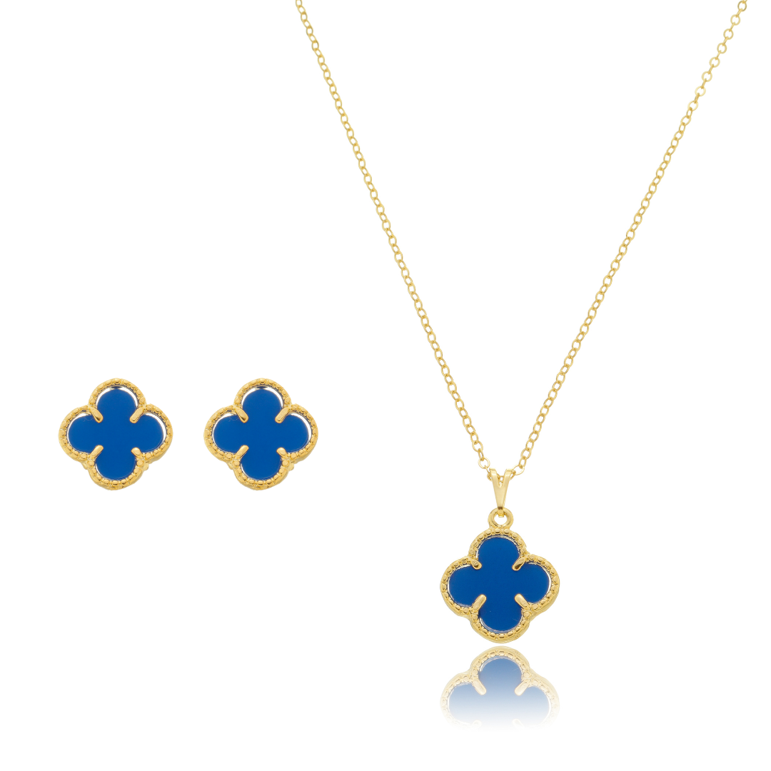 Conjunto inspiração vanCleaf brinco e colar cores