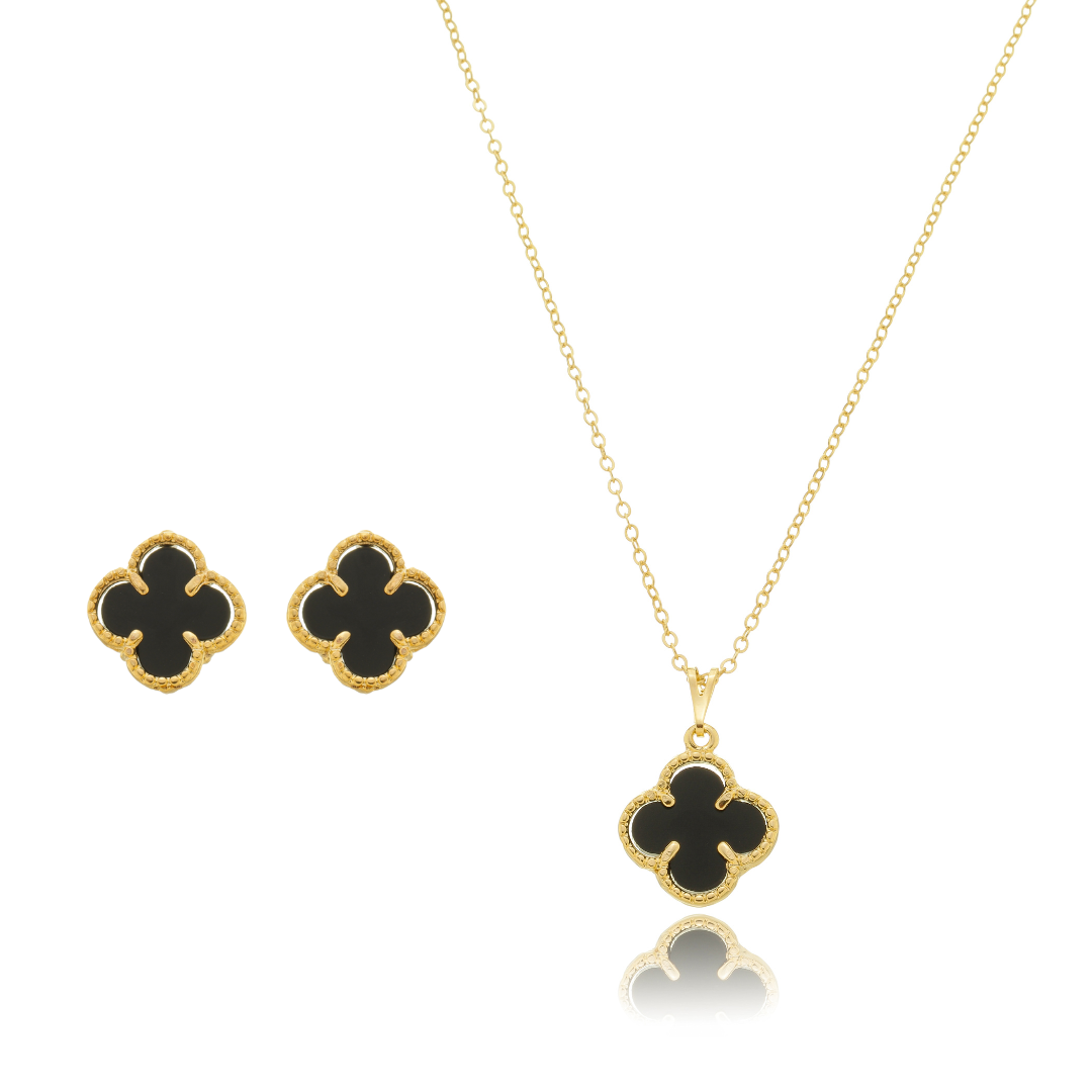 Conjunto inspiração vanCleaf brinco e colar cores