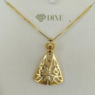 Colar 50 cm  nossa senhora cruz microzirconia cristal