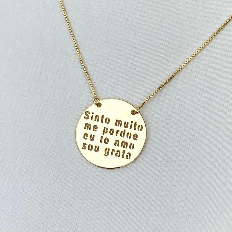 Colar - Sinto muito - Me perdoe - Eu te amo - Sou grato