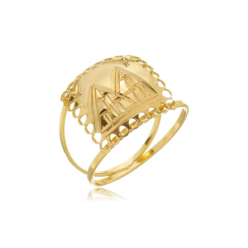 Anel Réplica 3 Ouros escrava quadrado