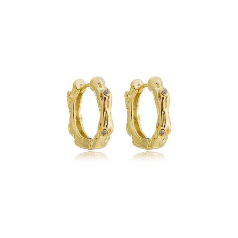 Argola martelada com mini zircônia