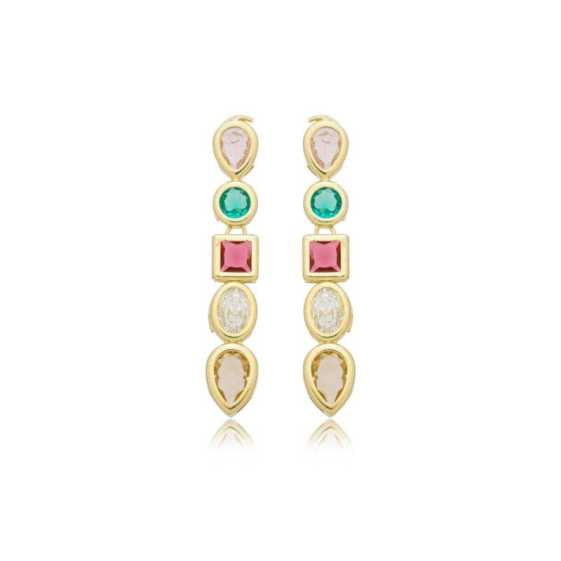 Brinco 5 zircônia colorida multiformas