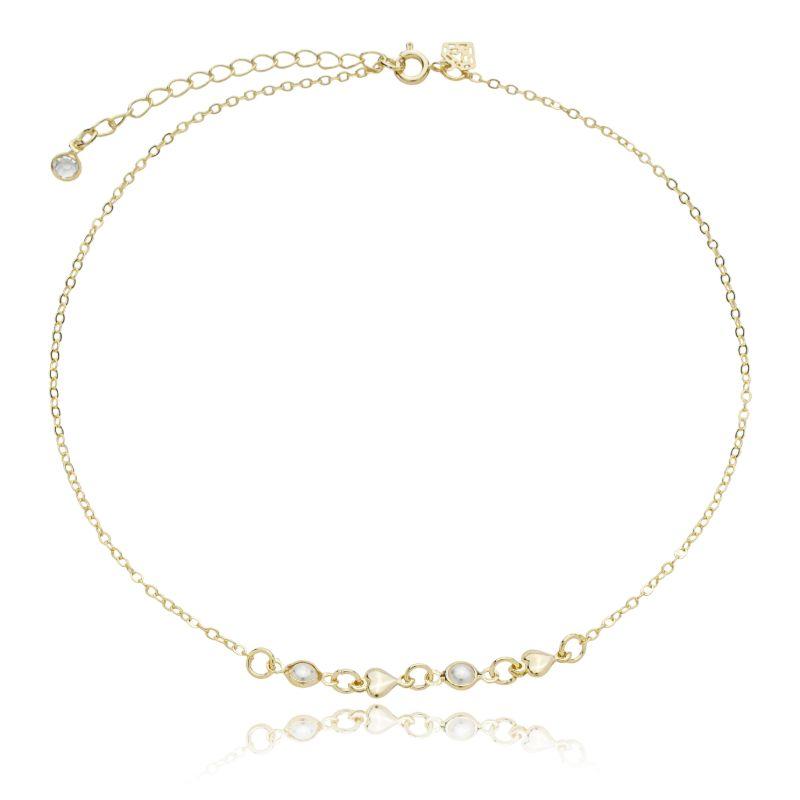 Gargantilha perola com coração