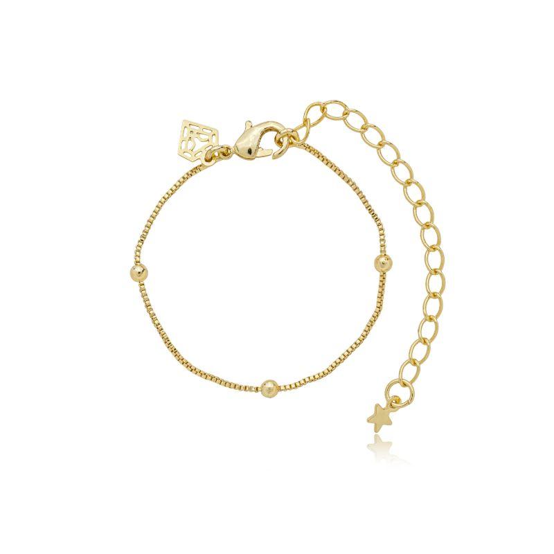 Pulseira bolinha com veneziana 11 cm + ext