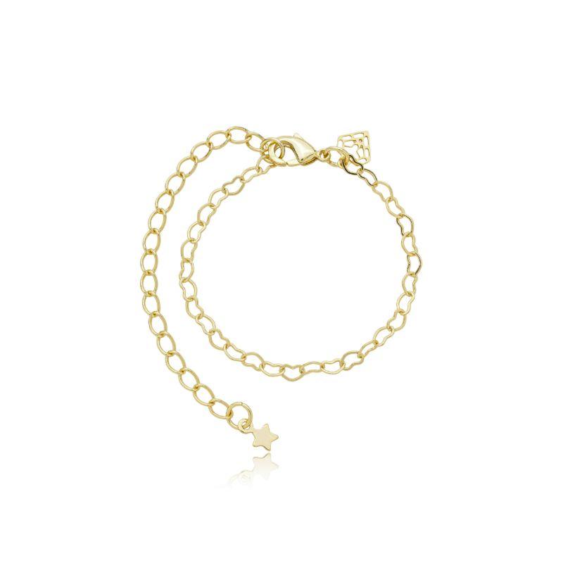 Pulseira elo corações 13 cm + ext